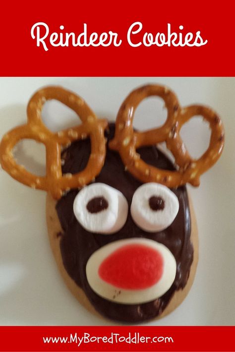 reindeer cookies Kids Christmas Parties, Grinch Desserts, Grinch Party Ideas, Desserts For Christmas, Christmas Food Crafts, Christmas Party Ideas For Teens, Adult Christmas Party, Reindeer Cookies, Xmas Treats