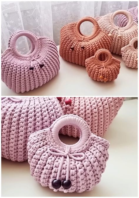 Beautiful Wood Ring Crochet Bag Angels Crochet, Crochet Bag Tutorial, Easy Crochet Bag, Ring Crochet, Elegant Handbag, Crochet Sandals, Essential Accessories, Crochet Clutch, Bag Tutorial