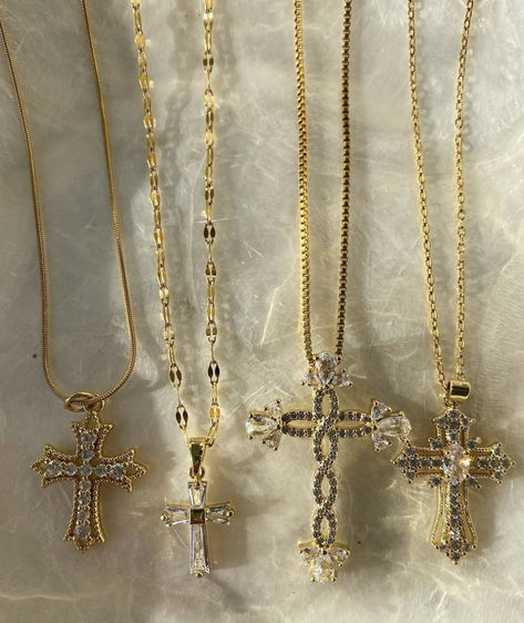 A luxurious addition to your wardrobe, the Always Blessed Necklace seamlessly blends sophisticated style with a hint of sparkle. Crafted with a cross design and intricate detailing, it's an elegant and timeless go-to staple to finish off your look. Gold Crystal Cross Necklace, Victorian Gold Cross Necklace, Luxury Gold Plated Cross Pendant Jewelry, Luxury Crucifix Cross Necklace, Luxury Gold Crucifix Cross Necklace, Cross Design, Cross Designs, A Cross, Sophisticated Style