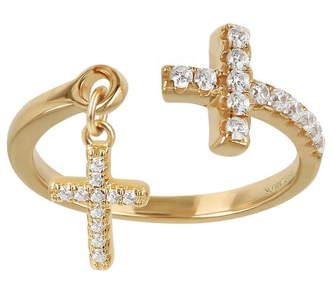 Have faith in the beauty of this gorgeous open-cuff ring, complete with stunning cross details. Cross Rings For Women Gold, Cross Rings For Women, Aurora Wedding, Cross Rings, Dangle Ring, Rings For Women Gold, Open Cuff Ring, Cuff Ring, Jewelry Accessories Ideas