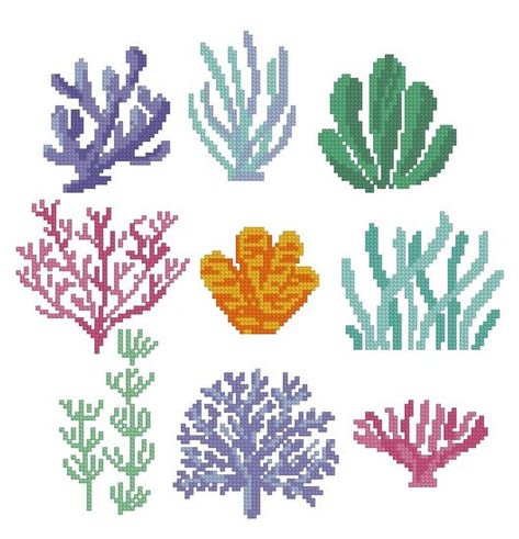 Black Symbols, Cross Stitch Sea, Needlepoint Projects, Holiday Cross Stitch Patterns, Cross Stitch Modern, Sea Plants, Holiday Cross Stitch, Fish Patterns, Pattern Modern