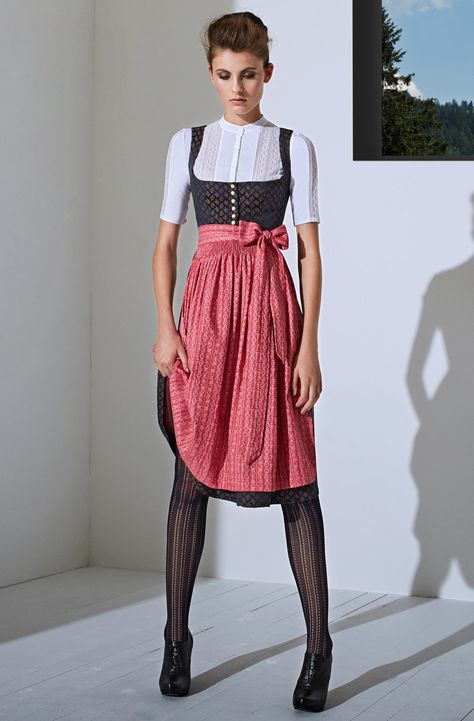 Modern Dirndl, Extraordinary Clothes, Oktoberfest Dress, German Costume, Low Cut Blouses, Wool Tights, Dirndl Dress, German Fashion, Professional Wear