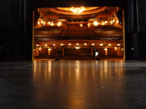 The Hippodrome Stage looking out at the audience. The original stage was 42 ft. wide 30 ft. deep and 60. ft high, which was much larger than most stages in the early 1900's. The stage was unmodified throughout its run as a vaudeville and movie theater. The 2004 renovation made the stage 108 ft. wide, over 50 ft. deep and 7 stories high to accommodate the Broadway productions that would come through. Broadway Aesthetic Stage, Theater Stage Aesthetic, Theater Audience, Theatre Audience, Old Theater, Theatre Aesthetic, Theater Stage, Broadway Stage, Dream Jobs