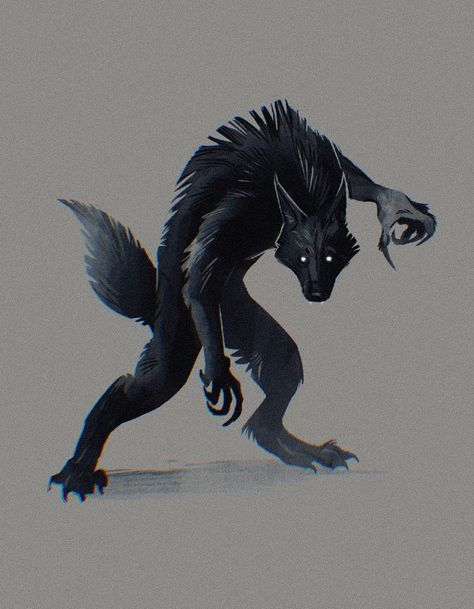 Werewolf With Wings, Shadow Werewolf, Werecat Oc, Werewolf Art Character Design, Werewolf Anatomy, Werewolf Concept Art, Werewolf Reference, Cute Werewolf, Wolf Demon