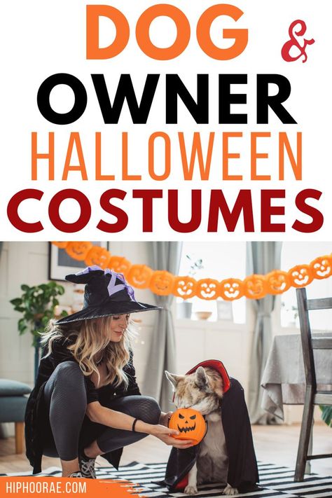 Your beloved dog does not have to miss out this Halloween. Get matching Halloween Costumes and have a great day. Dog And Owner Halloween Costumes, Halloween Costumes With Dog, Dog And Owner, Matching Halloween Costumes, Halloween Sweets, Matching Halloween, Love Halloween, Dog Halloween Costumes, Dog Pin