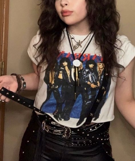 80s glam metal fashion
80s band shirt
Warrant
80s style
80s fashion With The Band Outfits, Band Shirt Aesthetic, Rock Band Shirt Outfits, Band Shirt Outfits Grunge, Warrant Band, Gal Clothes, Band Shirt Outfits, Metal Outfits, Rockstar Aesthetic Outfits