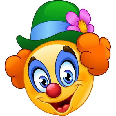 Ramp up the fun with this colorful clown smiley. Emotions Stickers, Happy Clown, Emoticon Faces, Images Emoji, Birthday Greetings Funny, Fish Pose, Emoticons Emojis, Emoji Symbols, Funny Emoticons