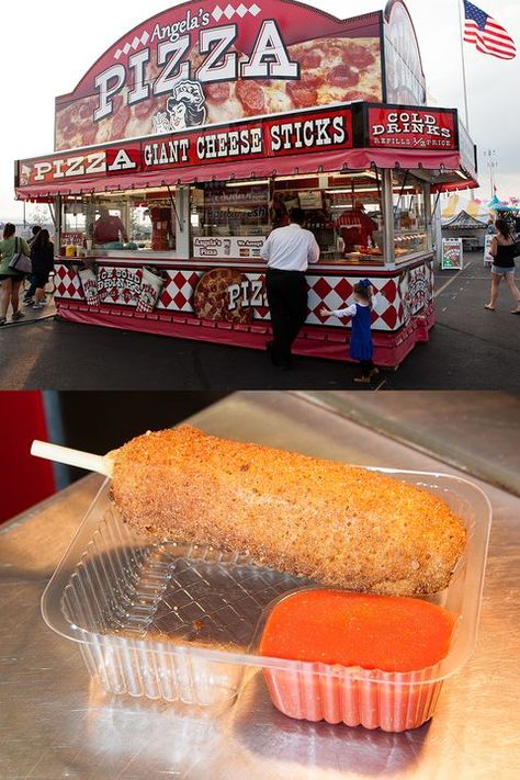 The Best Foods to Eat at the State Fair Deep Fried Fair Food, Carnival Eats Recipes, Cheesecake On A Stick, Deep Fried Oreo, Oreo Churros, Carnival Eats, Bacon Cheese Fries, Funnel Cake Fries, Chocolate Covered Cheesecake