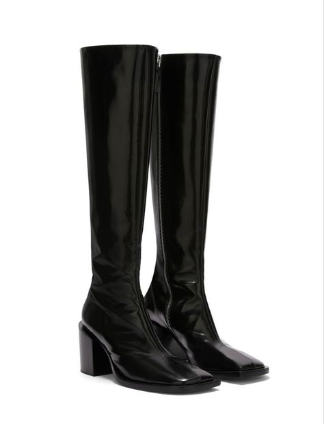 Ann Demeulemeester Boots, Jil Sander Shoes, Boot Pulls, Ann Demeulemeester, Boots For Women, Designer Boots, Jil Sander, Sanders, Calf Leather