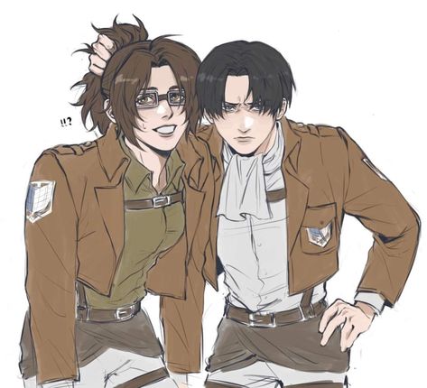 Levi and Hanji first scene 💜💜 Artist : Antooon @Antooon0120 Levi And Hanji, Hanji And Levi, Couple Cosplay, Creepy Christmas, Aot Characters, Karakter Disney, Attack On Titan Fanart, Attack On Titan Levi, Attack On Titan Art