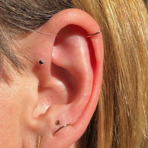 Orbit Piercing, Lobe Orbital Piercing, Orbital Piercing Lobe, Orbital Lobe Piercing, Forward Helix Piercing Jewelry, Curated Piercings, Stacked Lobe Piercing, Stacked Lobe, Piercing Designs