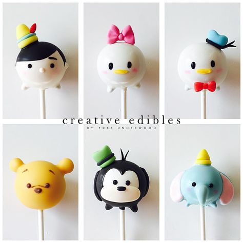 Disney Tsum Taum Pinocchio, Daisy Duck, Donald Duck, Pooh, Goofy & Dumbo Cake Pops Tsum Tsum Cake, Disney Cake Pops, Cake Pop Ideas, Dumbo Cake, Tsum Tsum Party, Cake Pop Designs, Disney Desserts, Cake Pop Decorating, Pop Ideas