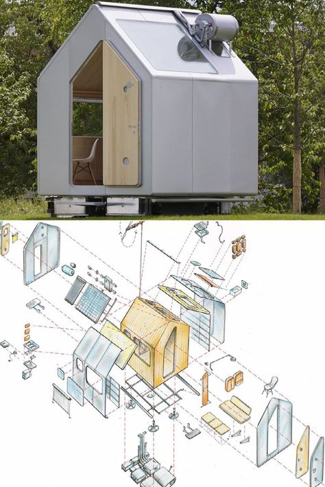 Movable House, Smallest House, Drawing House Plans, A Big House, Off Grid Tiny House, Small Safe, Tiny Office, Modular Housing, Pod House