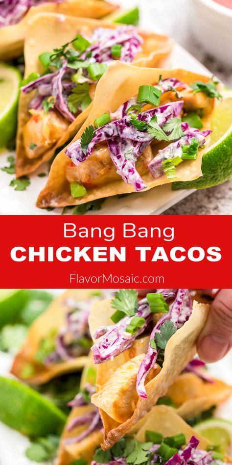 Chinese Tacos, Bang Bang Chicken Tacos, Bang Bang Chicken Wrap, Won Ton Tacos, Wonton Chicken Tacos, Applebees Chicken Won Ton Tacos, Applebee's Wonton Chicken Tacos Recipe, Copycat Applebee's Chicken Wonton Tacos, Won Ton Tacos Applebees Chicken Wontons