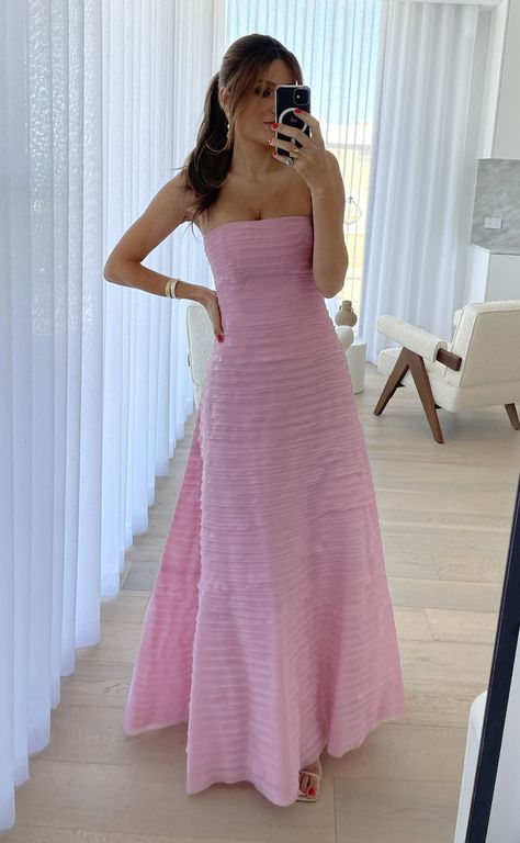 Screen Shot 2024-02-04 at 9.16.36 pm Pink Black Tie Dress, Guest Wardrobe, Cute Dresses For Dances, Light Pink Maxi Dress, Wedding Gown Trends, Pink Formal Dress, Formal Ideas, Pink Bridesmaids, Gala Gowns