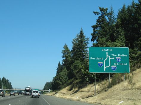 Interstate 5 North - Clackamas & Washington Counties - AARoads - Oregon Interstate 5, Washington County, Road Signs, Belfast, Portland Oregon, Highway Signs, Portland, Oregon, Seattle