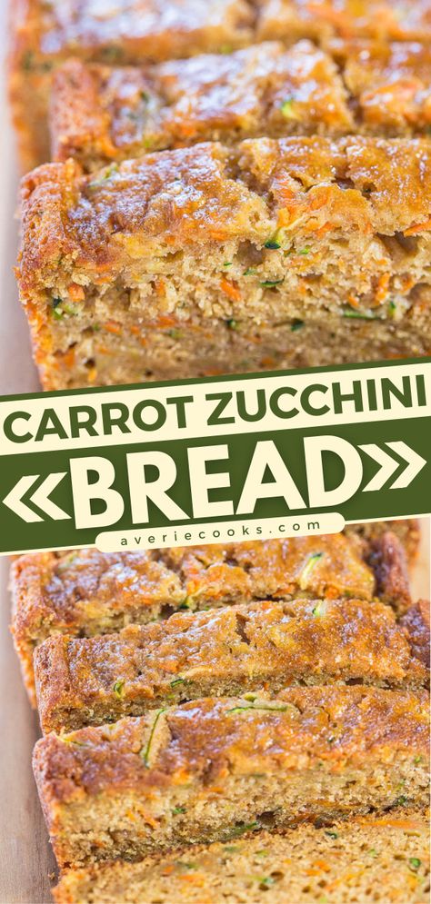 Zucchini Carrot Bread, Carrot Zucchini Bread, Carrot Bread Recipe, Zucchini Loaf, Carrot Zucchini, Zucchini Carrot, Best Zucchini, Zucchini Banana, Carrot Bread