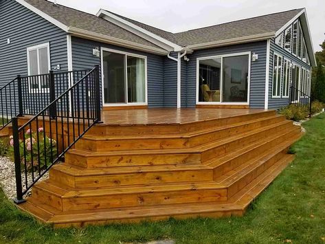 Deck Colors For Blue House, Pool Deck Ideas Inground, Deck Refinishing, Deck Stain Colors, Deck Stain, Deck Repair, Deck Colors, Patio Deck Designs, Deck Paint