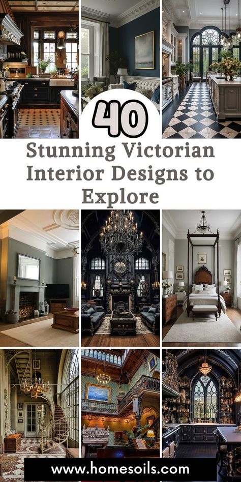 Discover 40 stunning Victorian interior designs to explore for a timeless and elegant home. Incorporate intricate details, rich textures, and vintage furnishings to capture the era's charm. Perfect for creating spaces full of character and sophistication. Victorian Homes London, Victorian Window Trim Interior, Queen Anne Home Interior, Victorian Decorating Ideas Modern, Regency Home Interior, 1915 Home Interiors, Turret Room Ideas Interior Design, How To Decorate A Victorian House, Victorian Boutique Interior