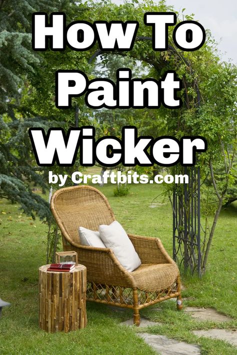 How to Paint Wicker — CraftBits.com Paint Wicker Basket, Wicker Chair Makeover, Spray Paint Wicker, Paint Wicker, Vintage Wicker Furniture, Painting Wicker Furniture, Wicker Rocker, Krylon Spray Paint, Old Wicker