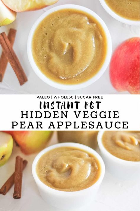 Veggie Applesauce, Pear Applesauce, Fruit Sides, Applesauce Recipes, Homestead Cooking, Paleo Kids, Cinnamon Applesauce, Homemade Applesauce, Hidden Veggies