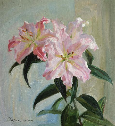 In Love With Love, Pink Lilies, Lily Painting, Art Inspiration Painting, Pink Lily, Art Drawings Sketches, Pretty Art, 그림 그리기, Painting Inspiration