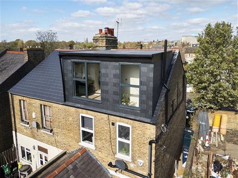 See photos of our Loft conversion in Hanwell W7 2EW Loft Conversion Victorian Terrace, Terraced House Loft Conversion, Transitional House Exterior, Loft Conversion Roof, 1930s House Extension, Attic Dormer, Small Loft Apartments, Bungalow Remodel, Loft Attic