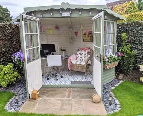 How to Create a She Shed at Home Small She Shed Ideas, Small She Shed, Tiny She Shed, Shed Office Ideas, She Shed Decorating Ideas, She Shed Ideas, She Shed Interior, Summer House Interiors, Backyard Escape