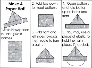 21 Creative Ways to Make a Hat Out of a Newspaper | Guide Patterns Pirate Hat Crafts, Paper Hat Diy, Origami Hat, Newspaper Hat, Make A Hat, Hat Template, Paper Hats, Girl Scout Swap, Pirate Hat