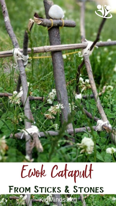 How to Make the Best and Most Amazing Ewok Catapult - KidMinds Forest Schools, Engineering Challenges, Types Of Energy, Outdoor Learning Activities, Forest School Activities, Paper Flower Garlands, Nature Education, Farm School, Word Puzzle