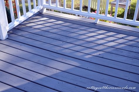 Blue deck Stained Deck, Grey Deck, Deck Stain Colors, Solid Stain Colors, Blue Deck, Outdoor Gardens Landscaping, Deck Colors, Deck Paint, Staining Deck