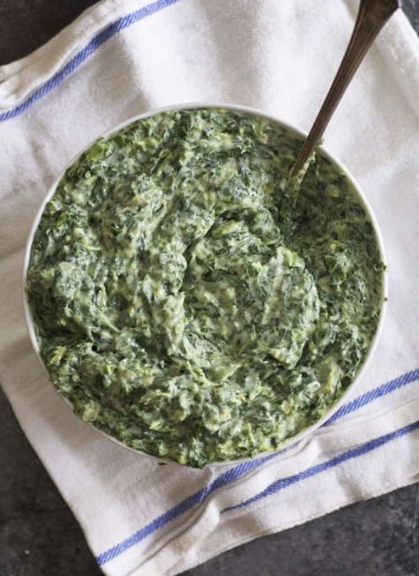 Creamiest Creamed Spinch Steakhouse Creamed Spinach Recipe, Spinach Recipes Vegan, Creamed Spinach Recipe, Spinach Recipe, Popular Side Dishes, Whole Roasted Cauliflower, Creamy Recipes, Vegetarian Side Dishes, Gourmet Dinner