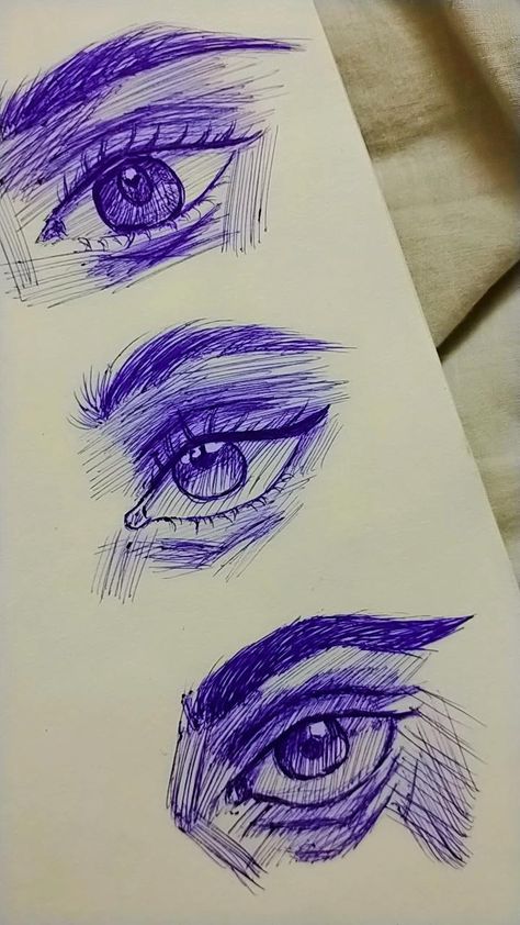 Eye Ink Drawing, Eye Sketches Aesthetic, Simple Eye Sketch, Ballpoint Pen Drawing Sketches, Eye Pen Drawing, Pen Eye Drawing, Pen Sketches Aesthetic, Pen Drawing Simple, Eye Sketches