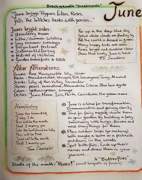 Month Magical Correspondences, June Witchcraft, June Correspondences, June Magick, June Moon, Witchcraft Quotes, Charmed Book Of Shadows, Strawberry Moon, Witch Herbs