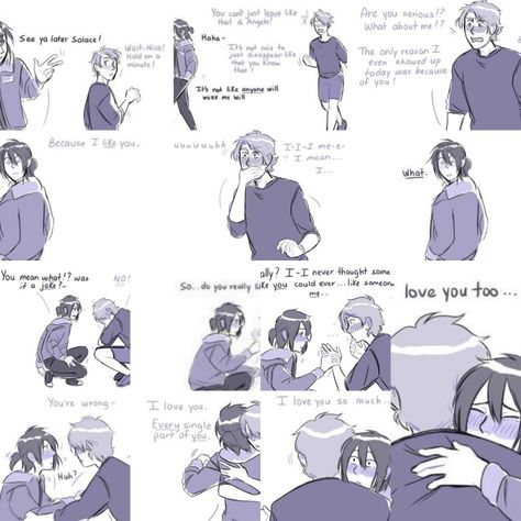 SOO CUTE! #solangelo Solangelo Fanart Comic Kiss, Solangelo Kiss, Solangelo Art Spicy, Solangelo Fanart Kiss, Solangelo Fanart Comic, Solangelo Fanart Cute, Solangelo Comic, Solangelo Art, Pjo Ships