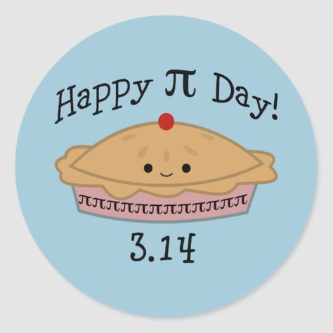 Cute Happy Pi Day! Classic Round Sticker #pi #piday #pun #puns #kawaii #math #mathematics #pie Apartment Marketing, Pi Symbol, Happy Pi Day, School Supply Store, Math Geek, Math Projects, School Supply, Pi Day, Turtle Shell