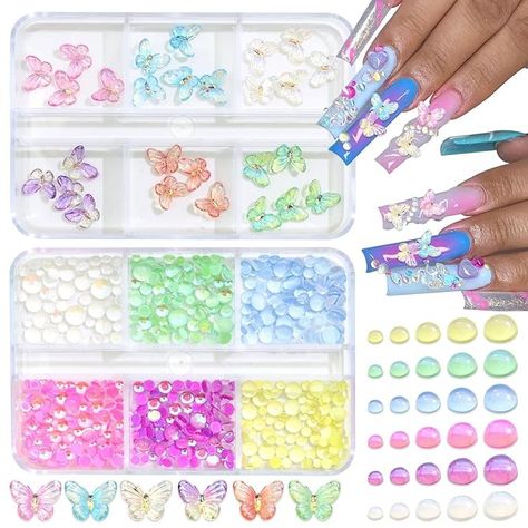 Amazon.com: BELICEY 3D Aurora Bubble Nail Beads Mix Color Butterfly Nail Charms Acrylic Mermaid Nails Art Gems Multisize Rhinestones for Nails Flatback Nail Pearls for DIY Crafts Manicure Design Accessories : Beauty & Personal Care Mermaid Nails Art, Nail Pearls, Nail Beads, Mermaid Nail Art, Colorful Mermaid, Mermaid Nail, Bubble Nails, Acrylic Accessories, Color Butterfly