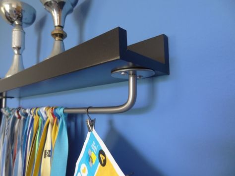 Medal Hanger - IKEA Hackers                                                                                                                                                                                 More Metal Display Ideas, Diy Home Decor For Teens, Hanging Medals, Race Medal Displays, Sports Medal Display, Hackers Ikea, Running Medal Display, Medal Displays, Ikea Pictures