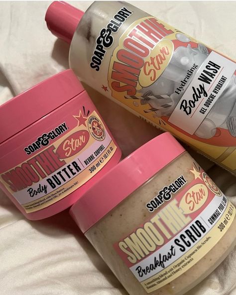 Soap And Glory Smoothie Star, Soap And Glory Aesthetic, Feelings Chart, Bath Care, Soap Glory, Hygiene Care, Girly Acrylic Nails, Soap And Glory, Body Care Routine