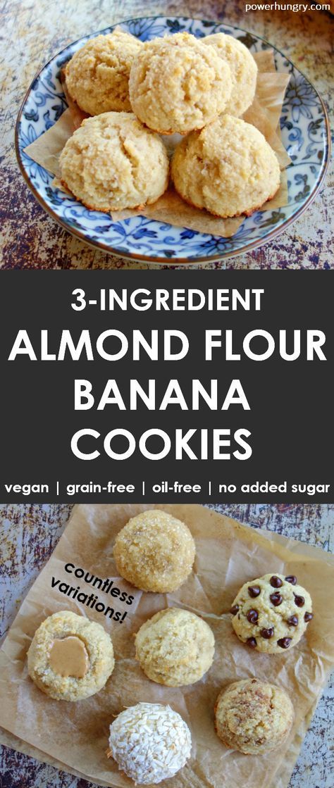 Banana Almond Cookies, Banana Recipes With Almond Flour, Banana Gf Recipes, Almond Flour And Banana Recipes, Banana Coconut Flour Cookies, Low Carb Banana Cookies, Almond Flour Honey Cookies, Almond Flour Snack Recipes, Almond Flour Banana Recipes