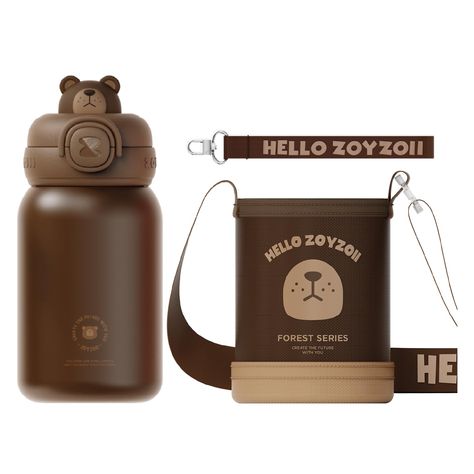 PRICES MAY VARY. 【Cute Shape】: Zoy zoii insulated water bottle is specially designed for kids. It is inspired by brown bear. It has a capacity of 15oz and comes with cute stickers. Children can DIY their own water bottles with stickers to make them enjoy drinking water more. 【Strap and Hand Carry】: This kid's water bottle includes an adjustable strap and a hand strap, which can be carried as a crossbody bag or carried by hand. It is very convenient for children to carry with them whether they ar Toddler Water Bottle, Water Bottle Stainless Steel, Bear Shape, Kids Bottle, Amazon Travel, Bottle Sleeves, Interactive Stories, Kids Water, Kids Water Bottle