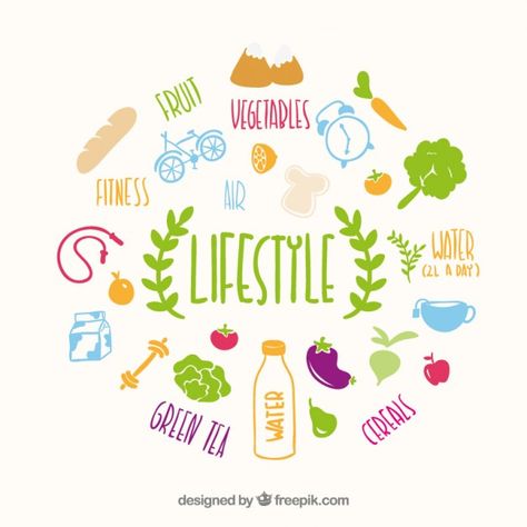 Healthy lifestyle vector Free Vector | Free Vector #Freepik #freevector #freefood #freehealth #freehealthy #freehealthy-food Wellness Pictures, Sixpack Workout, Cholesterol Remedies, Lower Your Cholesterol, Hdl Cholesterol, Cholesterol Diet, Health Routine, Healthy Recipe Videos, Health Habits