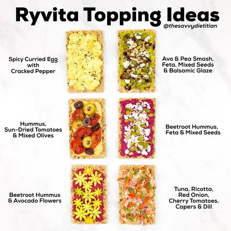 ⠀ I’ve posted about Ryvitas being my favourite multigrain crackers before! ⠀ I ❤️ them because: ✔️They have an ingredients list you can… Multi Grain Crackers, Ryvita Toppings, Multigrain Crackers, Metabolic Recipes, Rye Crackers, Cracker Toppings, Ingredients List, Cracked Pepper, Multigrain