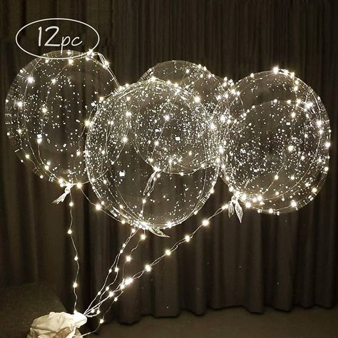 12pc White Led Balloons Party Balloons 22 Inch with Batteries Clear Balloons Transparent Balloons for Helium or Air, Rustic Wedding Balloon : Amazon.ca: Health & Personal Care Balloon Centerpieces With Lights Led, Wedding Send Off Kiss, White And Gold Table Balloons, White Led Lights Party, Hanging Balloon Lights, New Years Party Balloon Drop, 40 Lights With Balloons, Star Wars Theme Bridal Shower, Photo Balloon Chandelier