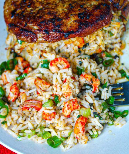 Crawfish Rice-Stuffed Pork Chops - Tony Chachere's Crawfish Rice, Cajun Pork Chops, Cajun Pork, Baked Turkey Wings, Pork Chops And Rice, Stuffed Pork Chops, Creole Cooking, Stuffed Pork, Pork Loin Chops