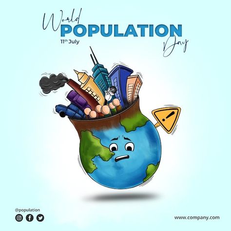 Over Population Poster, World Population Day, Population Day, Illustration Template, Day Illustration, About World, Easy Arts And Crafts, World Population, Poster Drawing