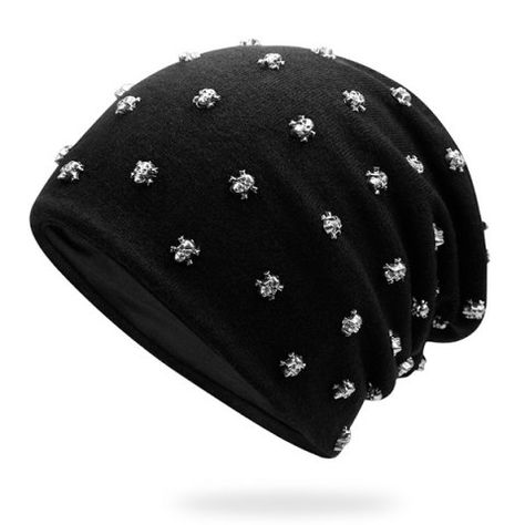 GET $50 NOW | Join RoseGal: Get YOUR $50 NOW!http://m.rosegal.com/hat/tiny-skull-rivet-beanie-hat-1268734.html?seid=10229402rg1268734 Mens Beanie Hats, Mens Hats Fashion, Mens Hats, Mens Fashion Edgy, Skull Clothing, Mens Fashion Smart, Mens Beanie, Skull Fashion, Emo Outfits