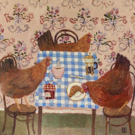 Vanessa Cooper, Whimsy Art, Chicken Art, Boiled Egg, Dark Art Illustrations, A Level Art, Whimsical Illustration, Arte Animal, Cat Drawing