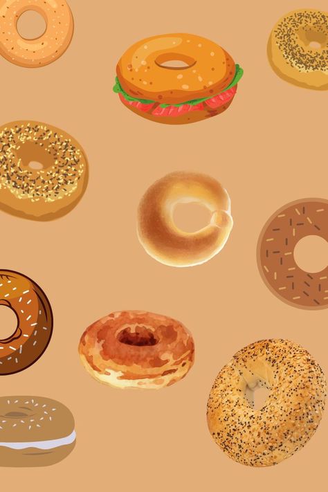 bagel Wallpaper Food, Everything Bagel, Bagels, Oklahoma, Phone Wallpaper, Celestial Bodies, Baking, Design