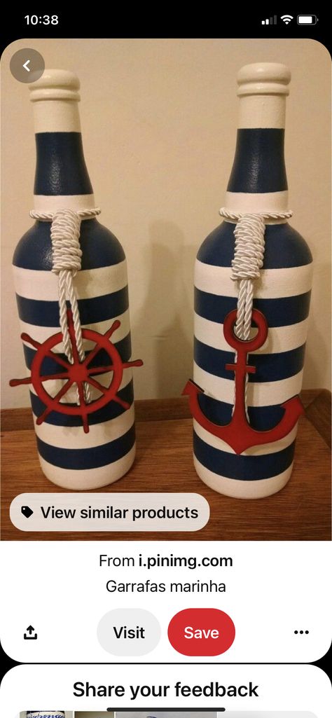 Tropisk Fest, Decor Marin, Awesome Woodworking Ideas, Deco Marine, Nautical Crafts, Wine Craft, Themed Decorations, Wine Bottle Art, Wine Bottle Diy Crafts